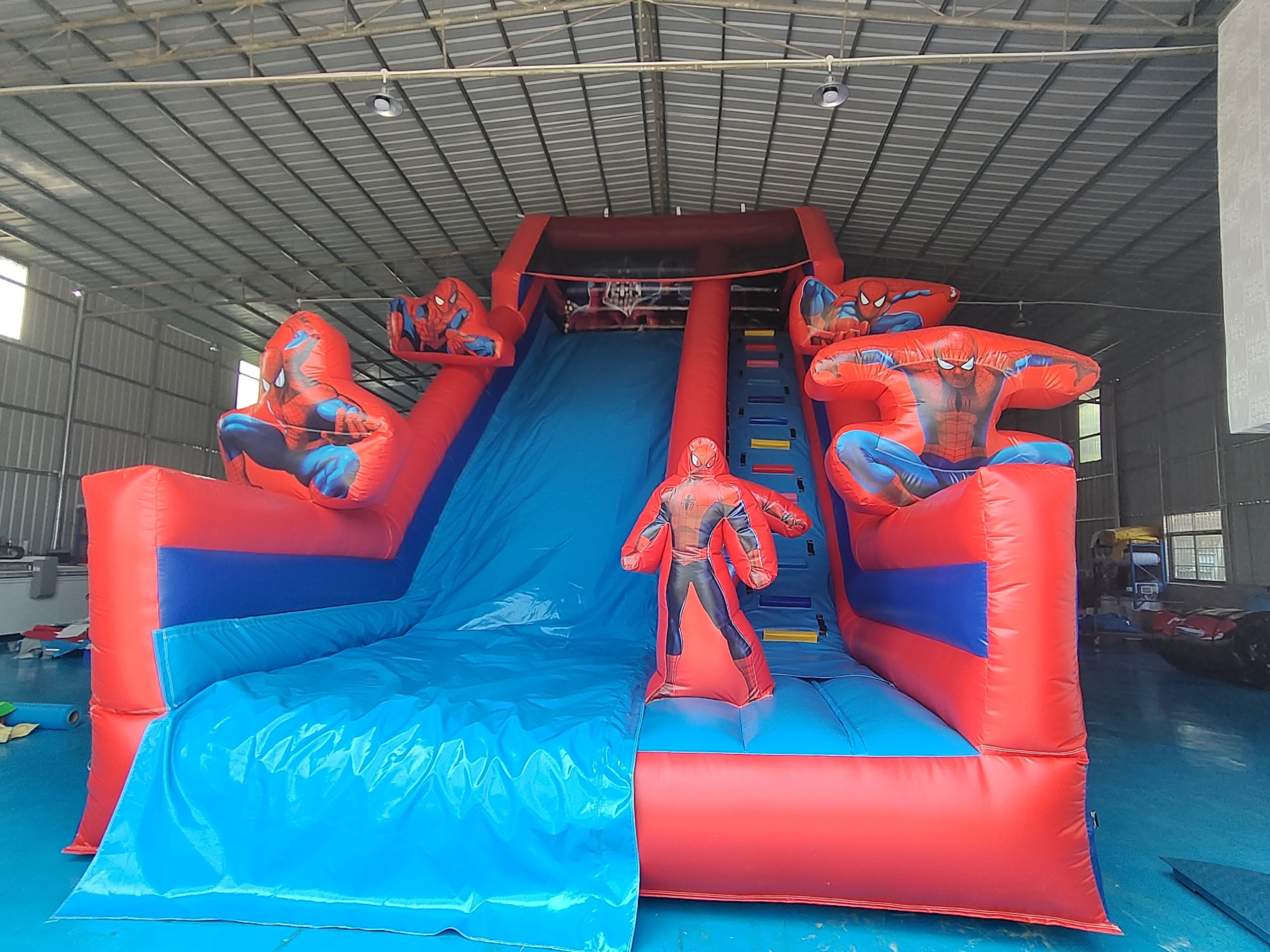 Commercial Grade Inflatable High Slide Spider-Man Hero Cartoon Figure Inflatable Slide For Party Rental For Kids