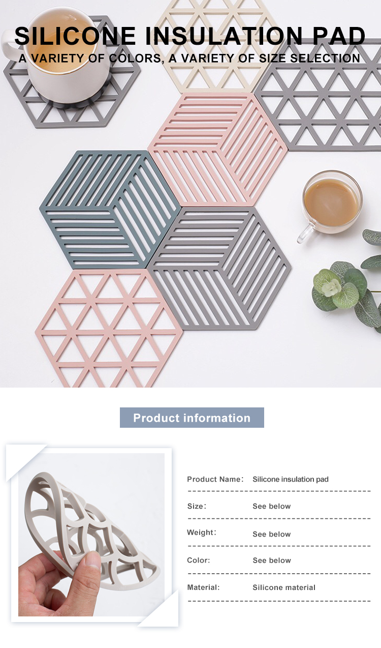 Cheap Custom Colorful Irregular Silicone Table Heat Resistant Mat Cup Placemat Pads