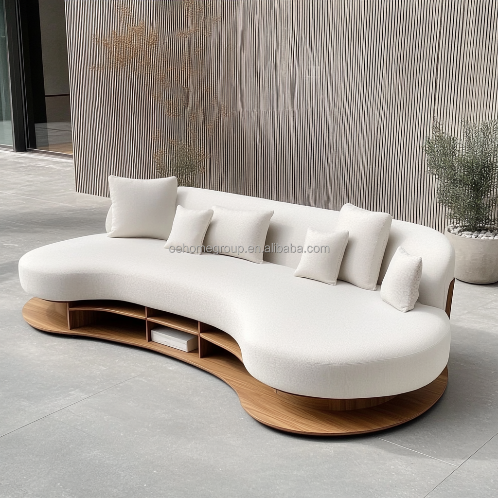 Italian Velvet Sofa Fabric Leisure Curved Couch Set Modern Unique Living Room Sofa For Modern Lounge