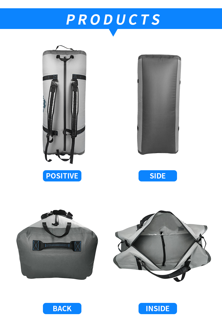 Light Gray 120L Waterproof Duffel Bag For Outdoor Tourism Camping