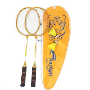  Green Yellow Portable Badminton Racket Set With Nylon Leaf Shuttlecock 2 Players Shuttlecocks Manufactures