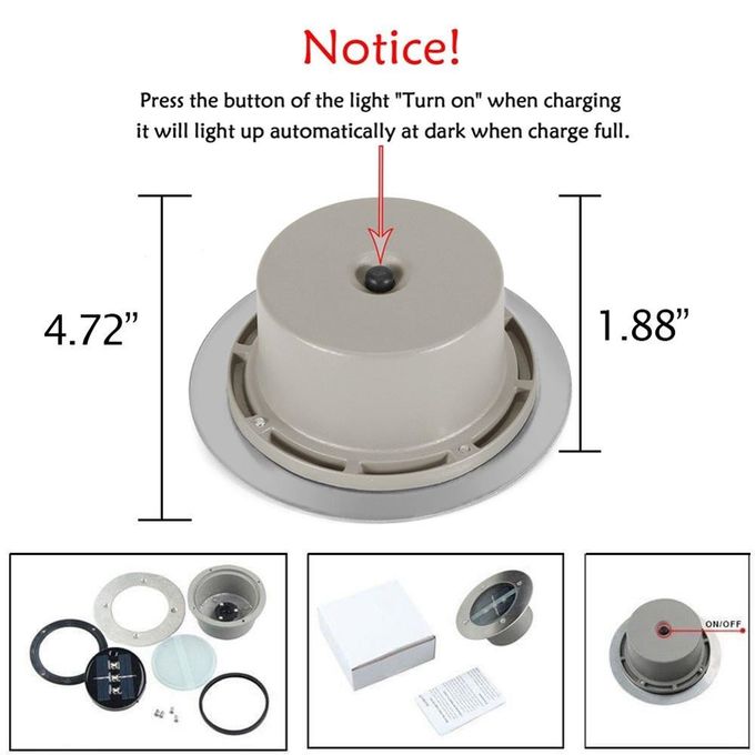 3 LEDs Solar Buried Lights , Landscape Solar Powered Outdoor Lamp Waterproof
