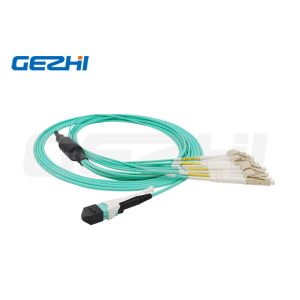 MPO To LC 8 Fibers OM3 50/125 Multimode MPO-8 LC Fiber Optic Patch Cord Breakout