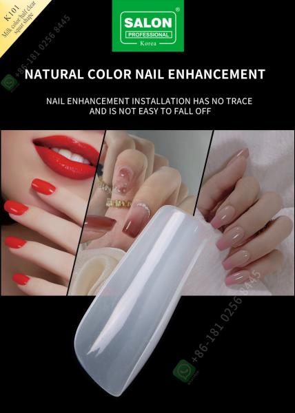 Milk Color/ Half Square Shape French Acrylic Fake Nail with ABS Artificial nail