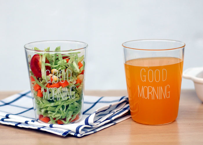400ml Clear Personalized Glass Cup For Breakfast Water Juice Milk