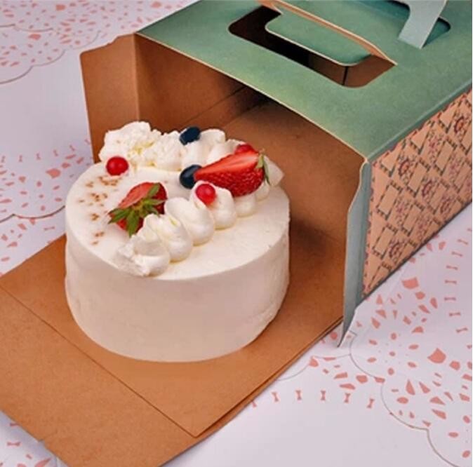 Wholesale custom Paper Cookies packing Cake Box with PVC window,Wholesale Plastic Square Birthday Wedding Packaging Clea
