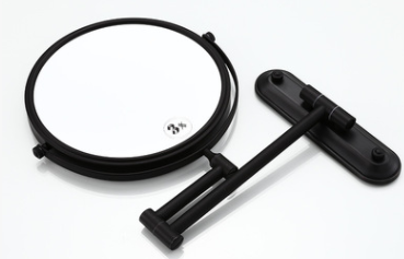 Bathroom stainless steel Telescopic led makeup Mirror 2-Face Mirror Dual Arm Extend black bath mirror
