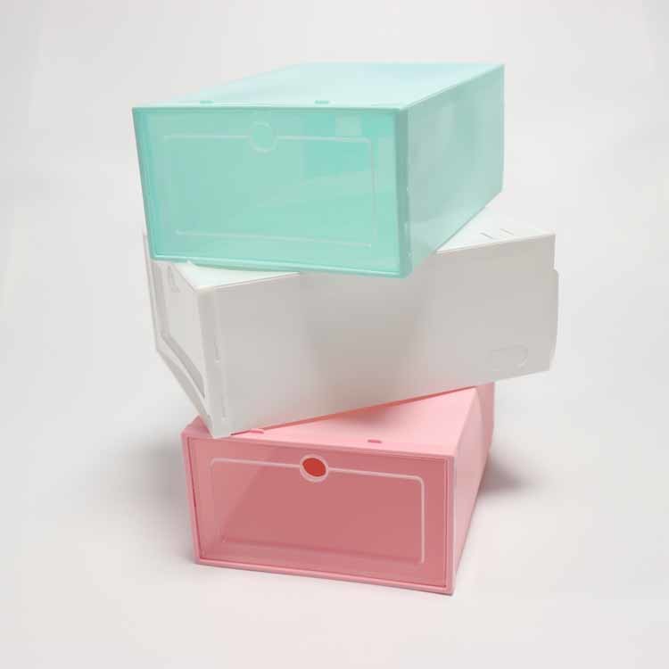 Dustproof Hard Plastic Shoe Boxes , Sturdy Shoe Box Containers 33*24*13.5cm