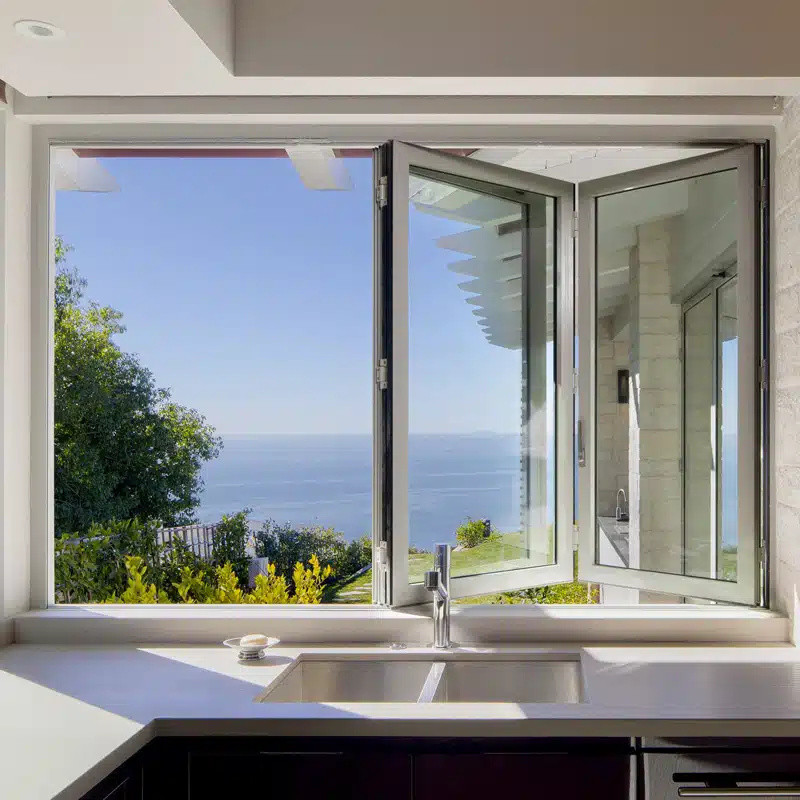 Modern Design Aluminum Alloy Frame Bi Fold Windows With 70mm Width Window Frame