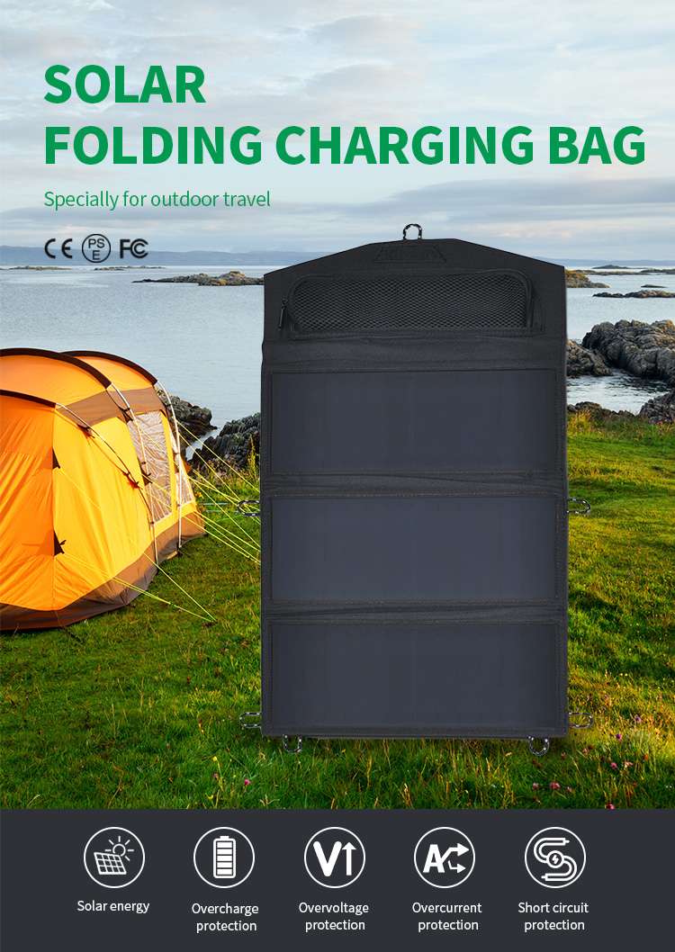 Outdoor Foldable Solar Powered Panel Portable 21W 6V Flexible