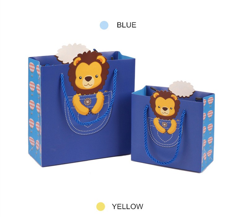 Children Cartoon Candy Kraft Paper Gift Bags Moistureproof Reusable