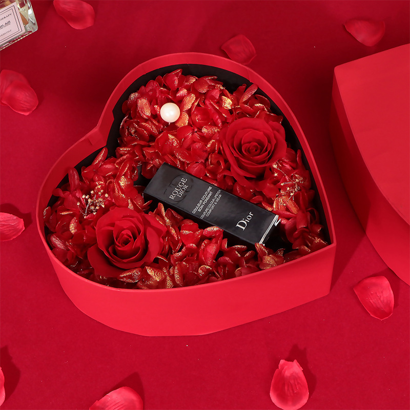 Corrugated Board Custom Valentine's Day Heart Shaped Luxury Boxes for Roses Packaging