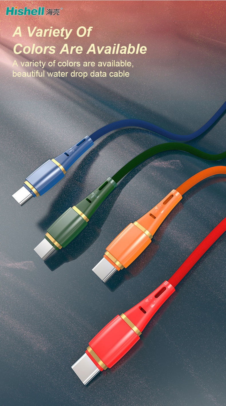 Hishell Nylon Braid Mobile Phone USB Cables Type C Anti Abrasion