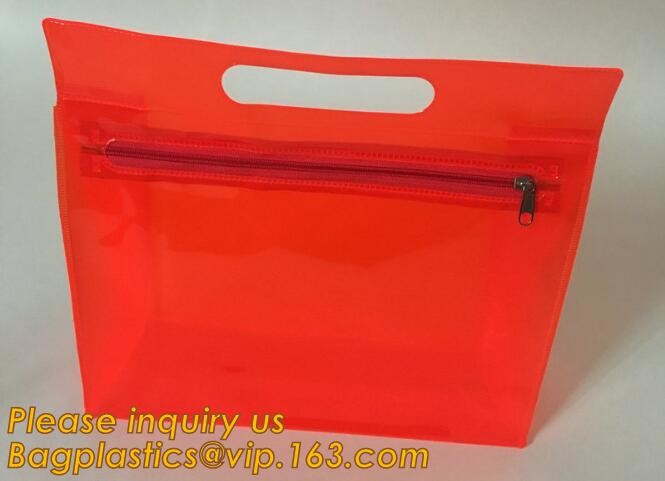 Plastic Bag OEM Custom PVC Loop Handle Image Printed Plastic Shopping Bag,Promotional Clear Waterproof Plastic Cosmetic