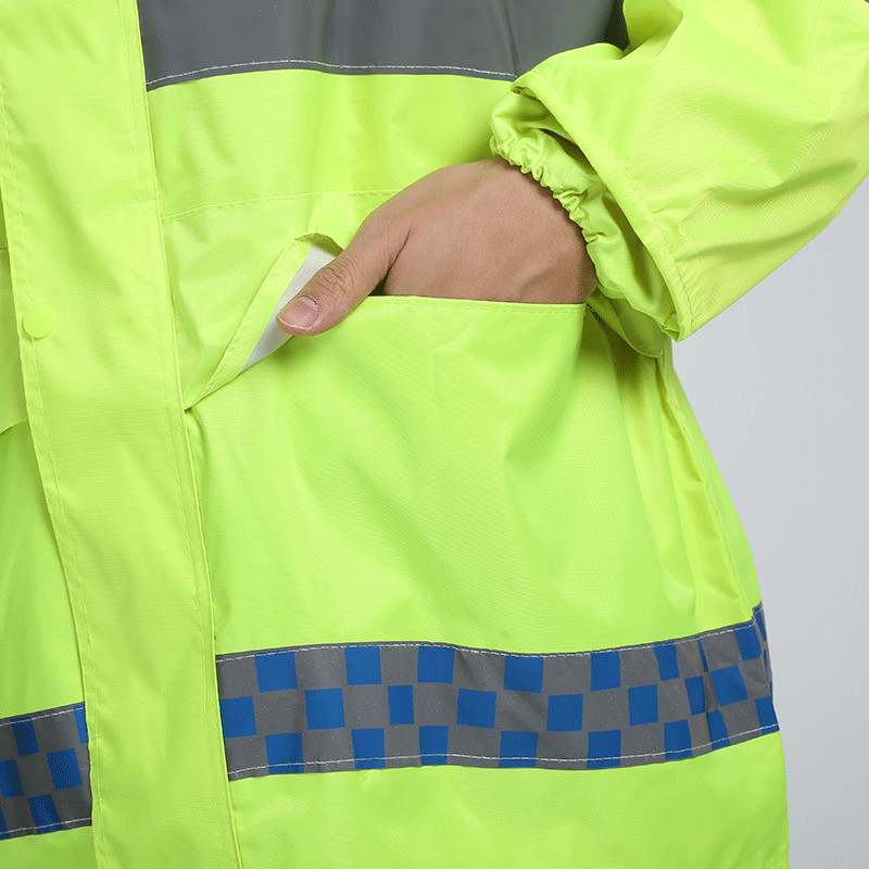 PU Coating Full Body Protection Military Raincoat Poncho Waterproof For Cycling Construction Work