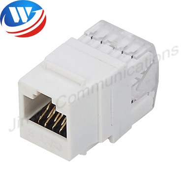 White Tool Free RJ45 Keystone Jack PC Material Cat6 Keystone Jack