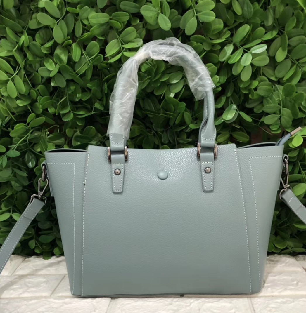 Polyester Cotton Lining Red Cow Leather Tote Handbags For Women