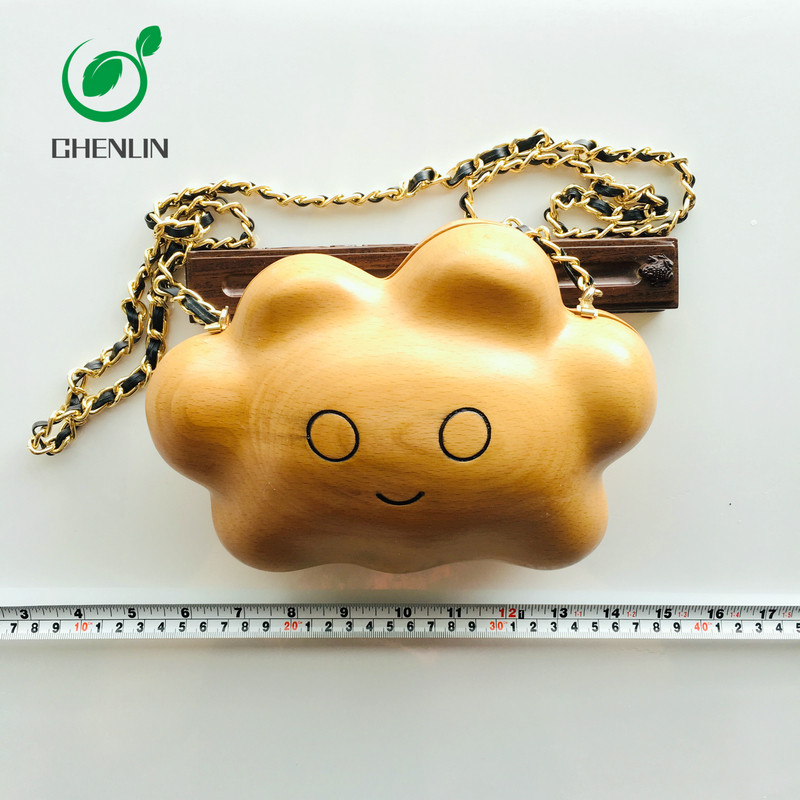 OEM ODM Wooden Clutch Bag , Handmade Women Wooden Sling Bag