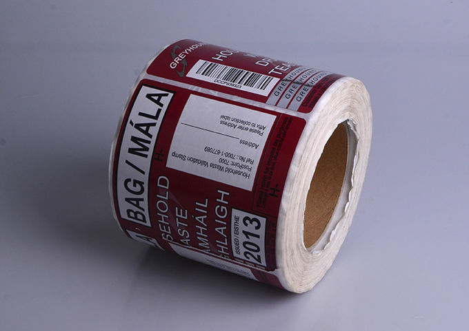 Custom printed adhesive paper silver stamping barcode series code household waste tracking labels