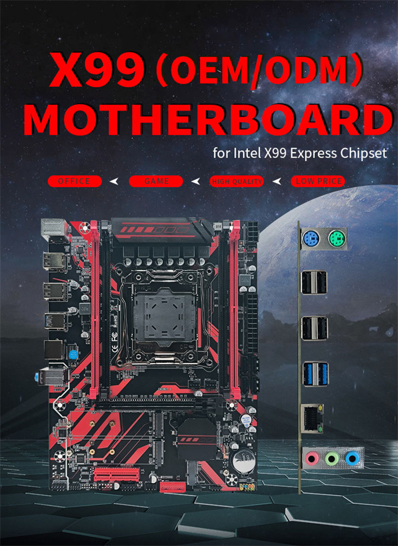 Customized X99 Motherboard PC Server Mainboard 4xDDR4 Support Core I7 E5 v3/v4 cpu X99 motherboards