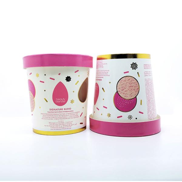 Custom Print Gold stamping Food Safe Grade Paper ice cream yogurt paper cup With