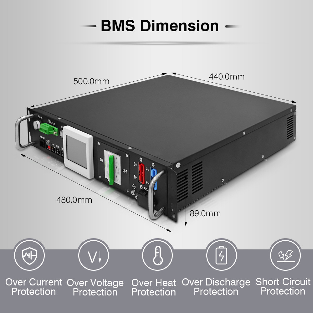 GCE high voltage BMS(HV BMS) 2U 50A 120V-500V BMS With Parallel Functiofor Energy Storage System UPS For Lithium Battery Pack