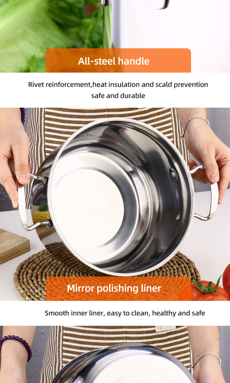 High Quality Kitchen 10 Pcs Stainless Steel Cookware Set Soup & Stock Pot Set Cooking Pot Set