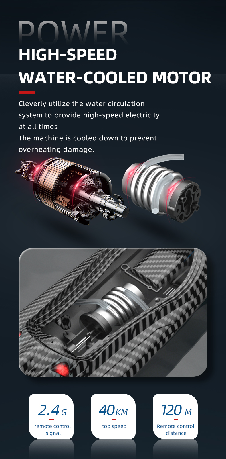 High Speed Turbojet RC Boat Model Fy011 for Racing Competition QTY/CTN 18pcs 4 Hours Charging Time Electric Remote Control