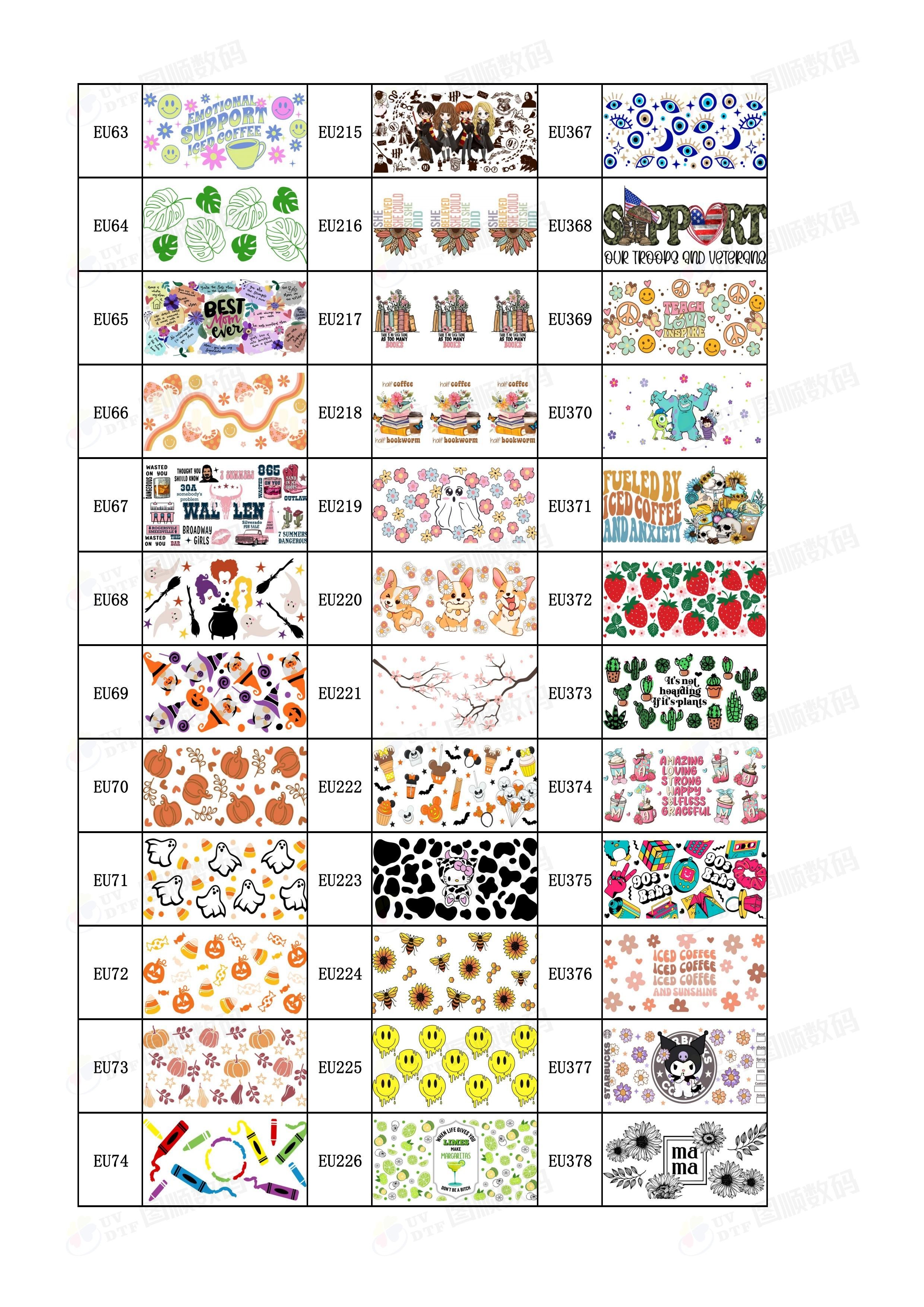 UVDTF packaging custom UV transfer stickers 16oz cup sleeve 24oz stickers DTF transfer waterproof labels