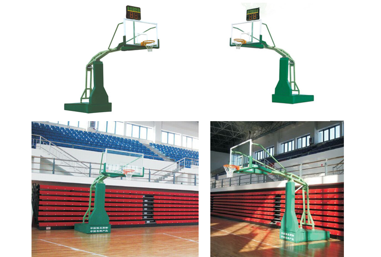 ISO9001 Anti Acid Movable Indoor Basketball Ring Hydraulic Miniature In Ground Hoop