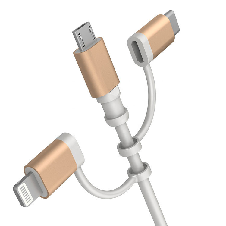 MFI Certified OEM 8 pin 3 in 1 Type C Lightning Charging Cable For Android