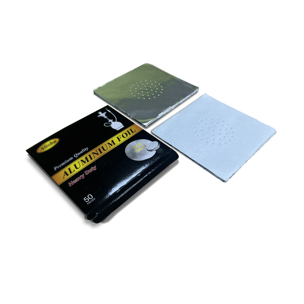 Round Square Aluminum Foil Shisha Paper Sheet With Hole For Customized Hookah Length