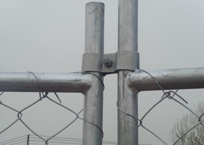 Silver Color Portable Event Fencing , Construction Chain Link Fence Panels