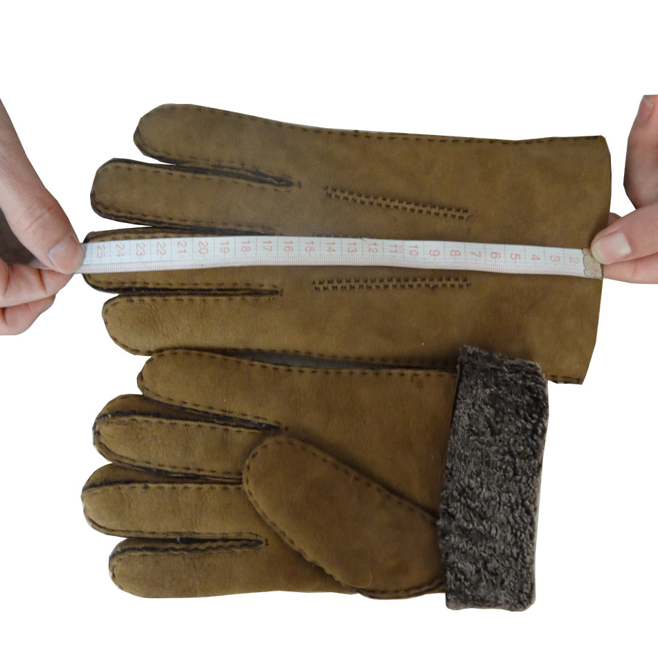 Winter Natural New Zealand Curly Slink Lamb Fur Men Gloves