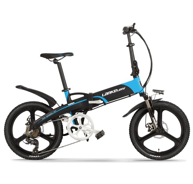13AH L G Battery Powered Bike , LANKELEISI 20 Inch Folding Electric Bike