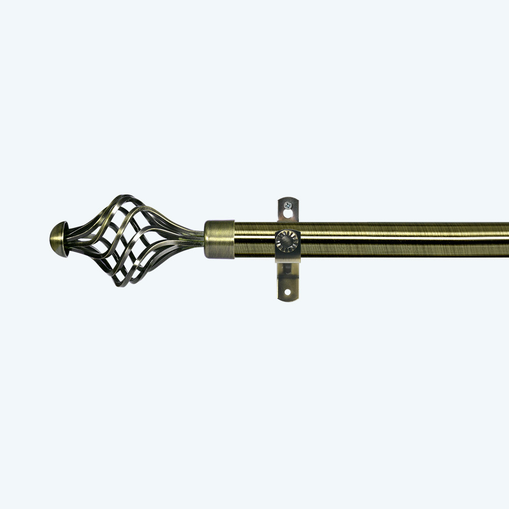 Luxury Extendable Bedroom Aluminium Double Curtain Rod Set With Iron Finial