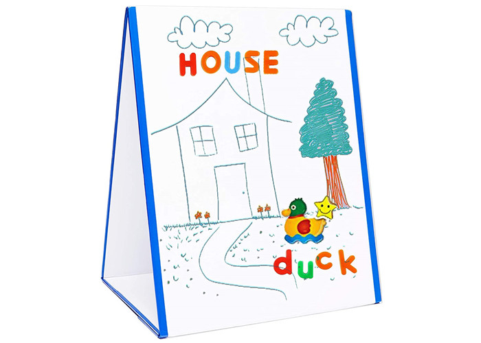ROHS Magnetic Dry Erase Board Tabletop Magnetic Whiteboard Portable Foldable Magnetic Easel For Kids