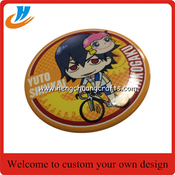 Wholesale cheap tin button badge,60mm metal tin pin badge with custom