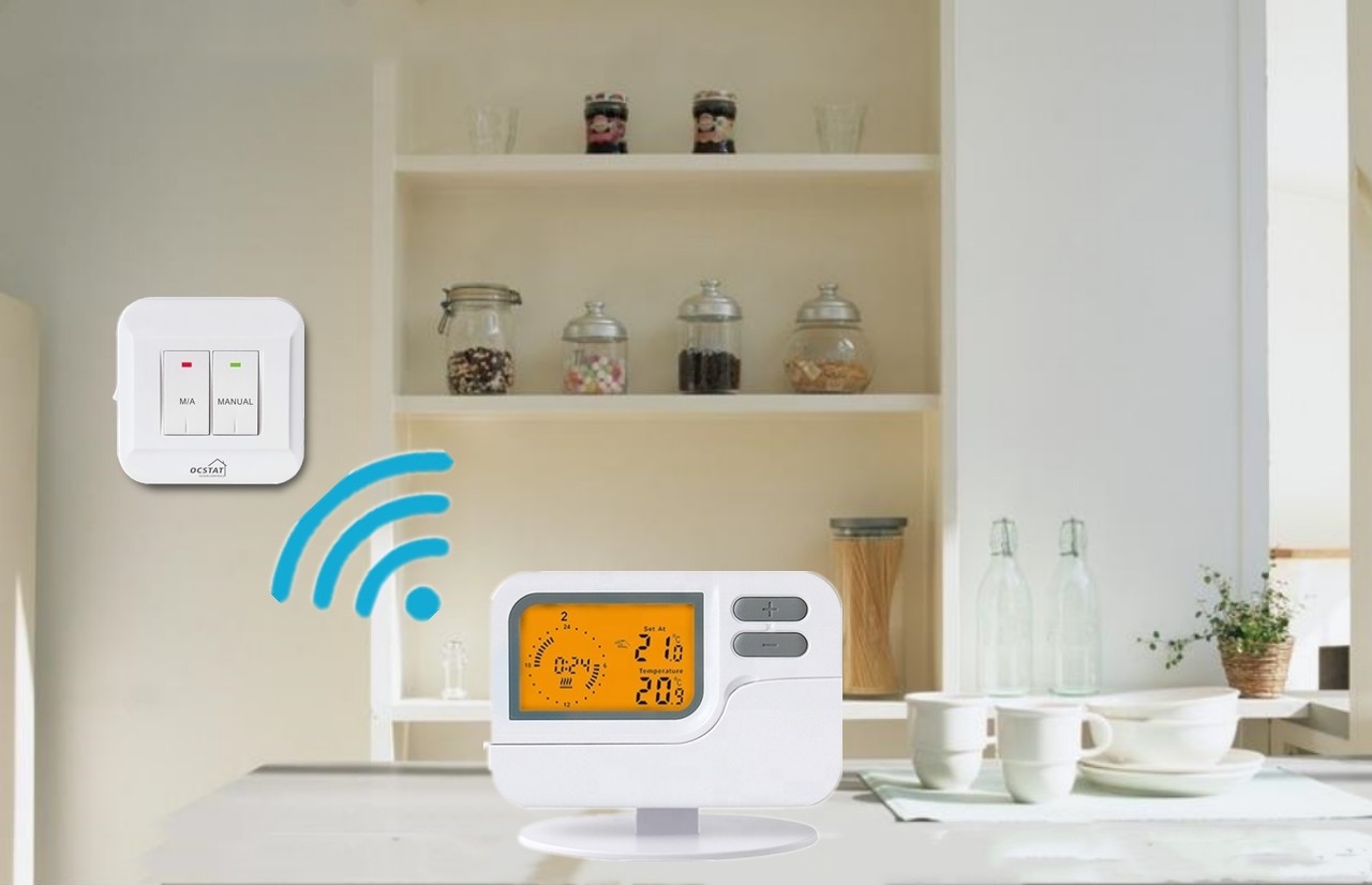 Wireless 7 Day Programmable LCD Screen Room Thermostat For Temperature Control