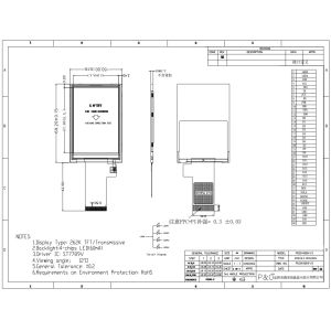 Polcd High Resolution 480x640 TFT LCD Module 2.8 Inch With SPI RGB CTP Interface