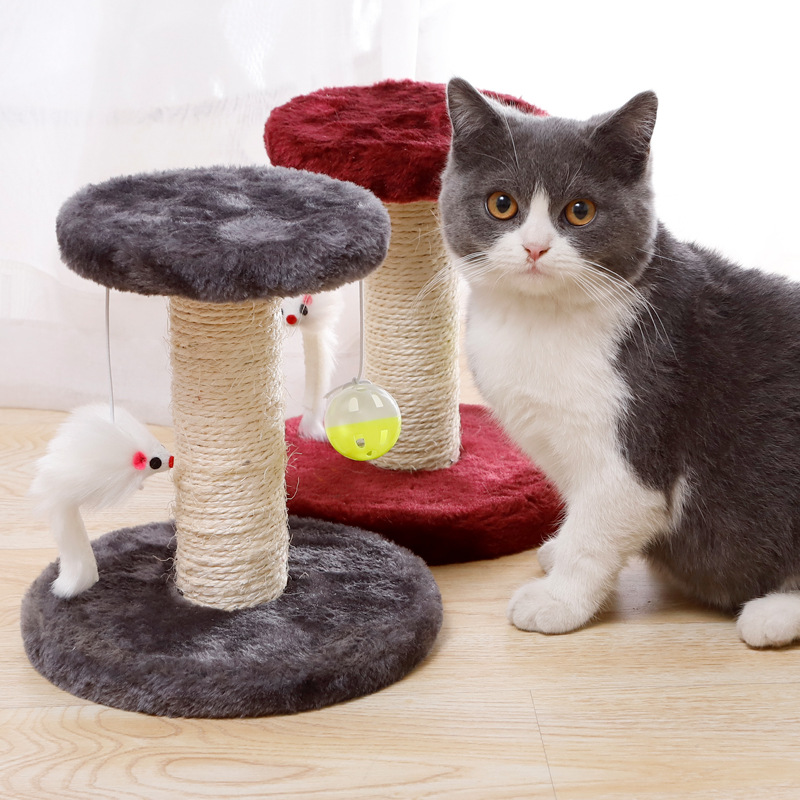 Christmas Cats Scratching Posts Solid Wood Red Brown Cat Scratching Pole