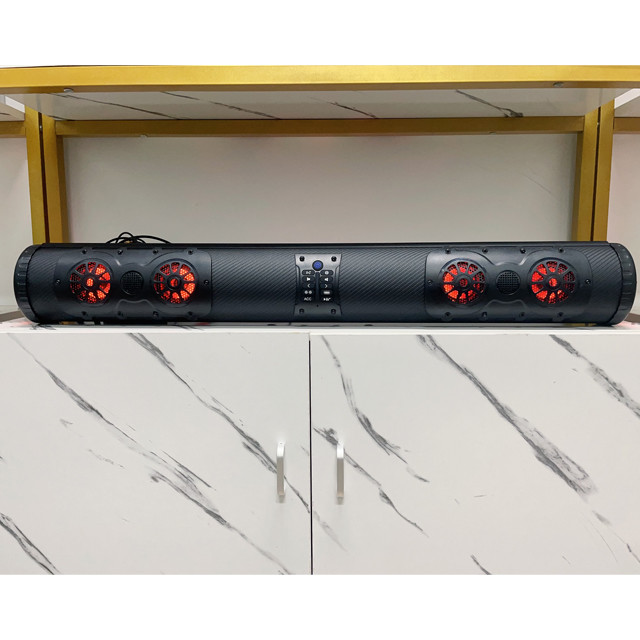 Outdoor Amplified ATV UTV Golf Cart BT Connector 8 Speaker Soundbar Waterproof With LED Lighting 500 Watts