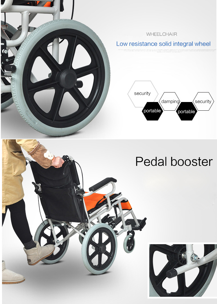 China homemade high quality cheap price wheelchair with two small wheels