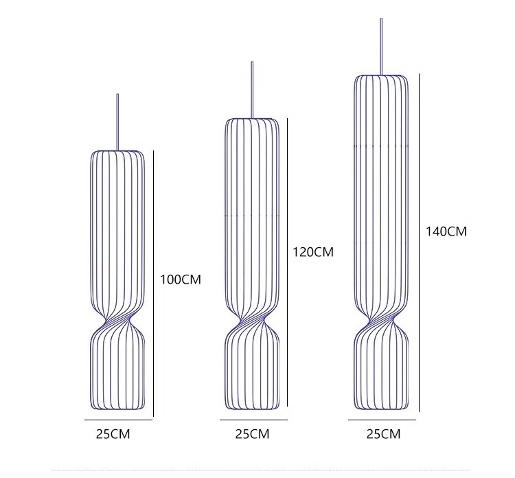 Danish Designer Cylindrical Shape Silk Pendant Lamp(WH-AP-591)