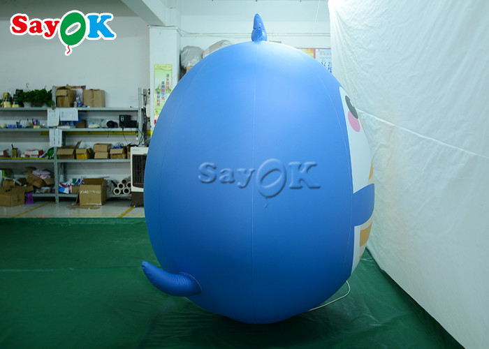 Commercial Merry Xmas Inflatable Holiday Decorations Blue Blow Up Bird Cartoon Balloon