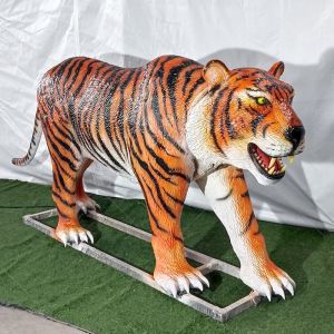  Amusement Park Simulation Realistic Animatronic Tiger 2m Length Custom Colors Manufactures