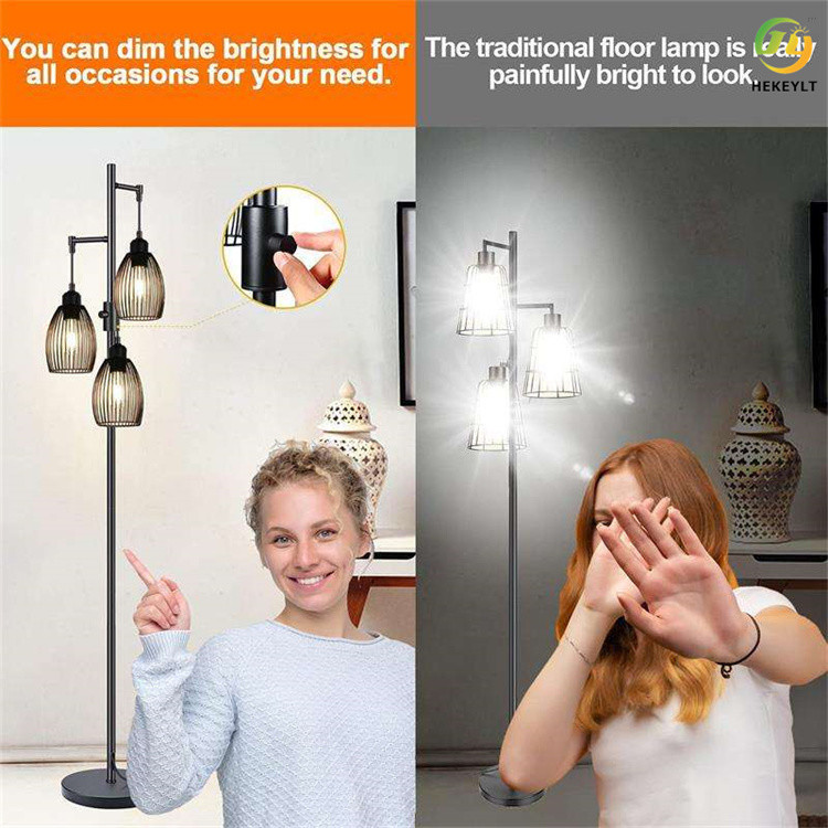 60w Modern Floor Light Dimmable Farmhouse Tree Led Metal Light