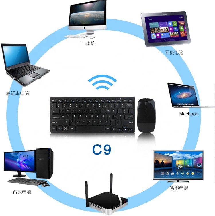 Slim 2.4G Wireless Mouse And Keyboard For Pc / Smart TV BOX
