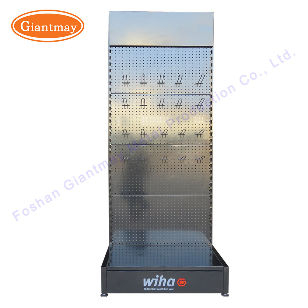Free Standing Mobile Accessories Pegboard Metal Stand Store Display Rack