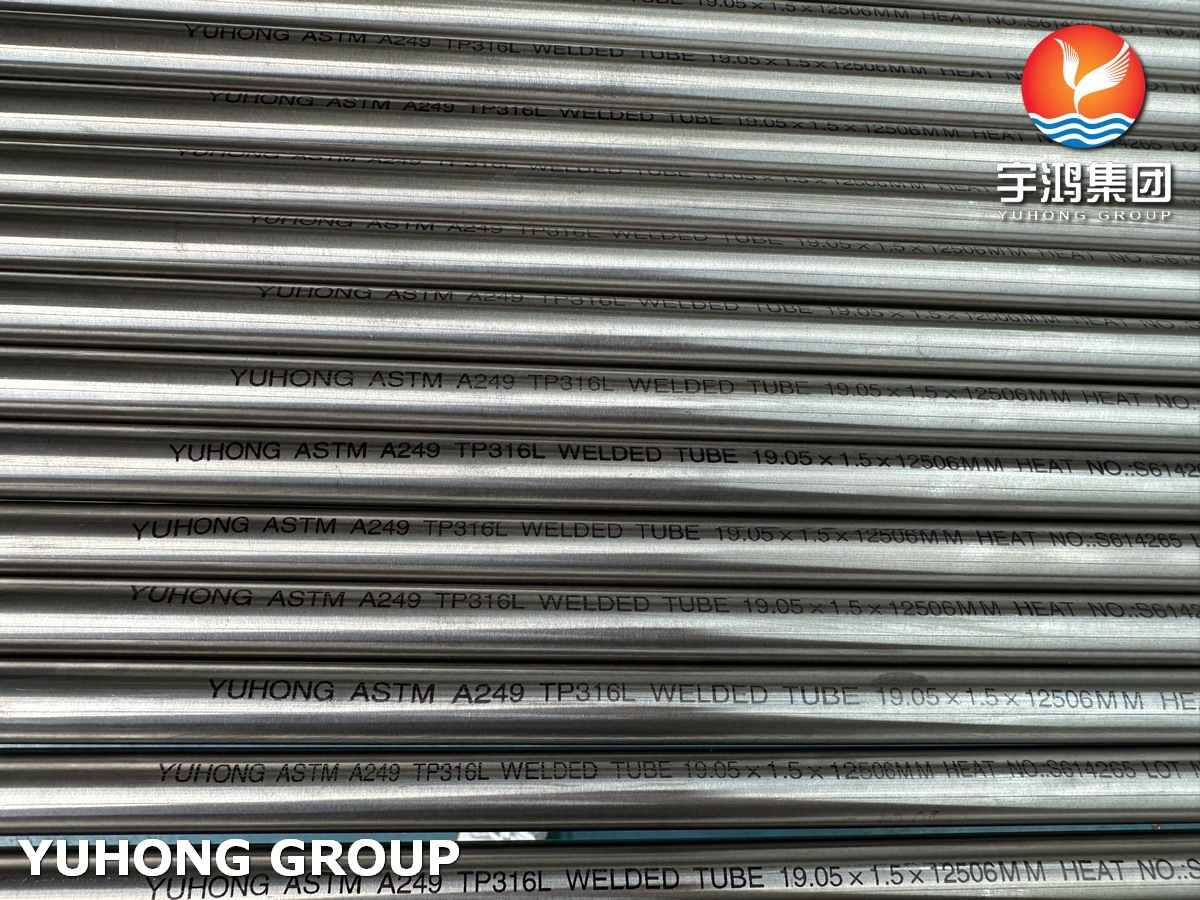 ASTM A249 TP316L Welded Stainless Steel Tubes For Heat Exchanger